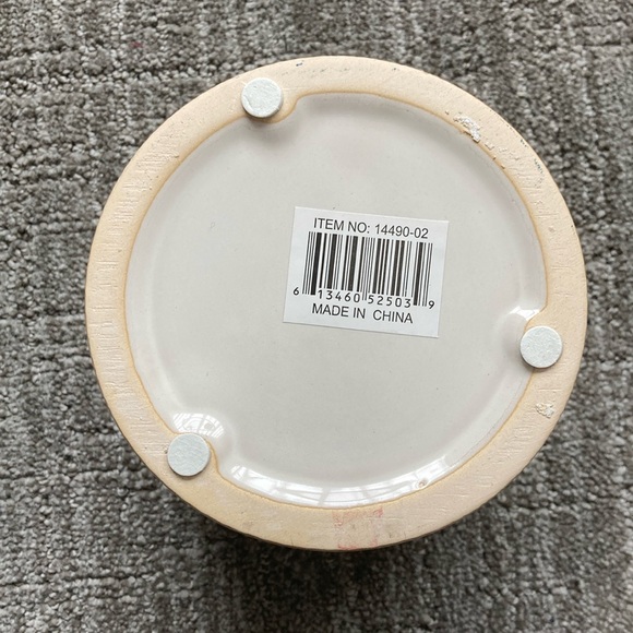 Ceramic Planters Contemporary Off White and Tan Dotted Design - Picture 5 of 7